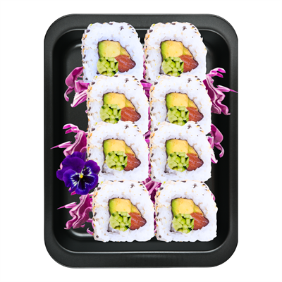 Thon cru avocat, concombre