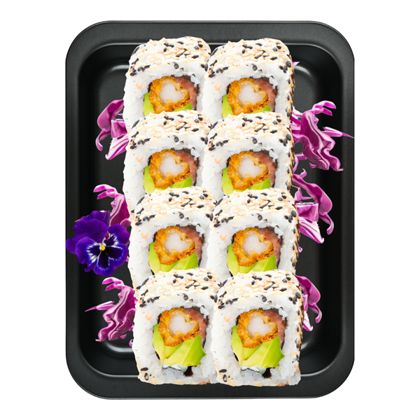 Crevette tempura (panée) avocat, ciboulette